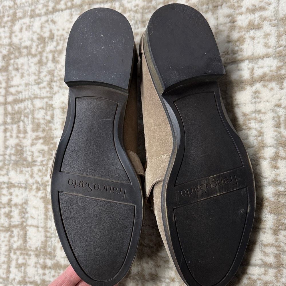 Franco Sarto Taupe Suede Slip-On Loafers - Picture 2 of 3